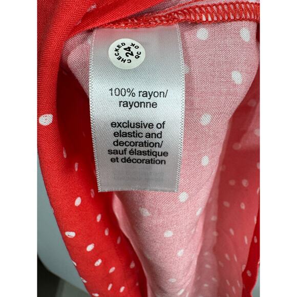 Maurices Red White Polka Dot Off Shoulder Peasant‎ Blouse 3/4 Sleeve Plus 1X New - Picture 7 of 7